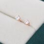 Sterling Silver Tiny Three Prong Cz Stud Earrings, thumbnail 4 of 12