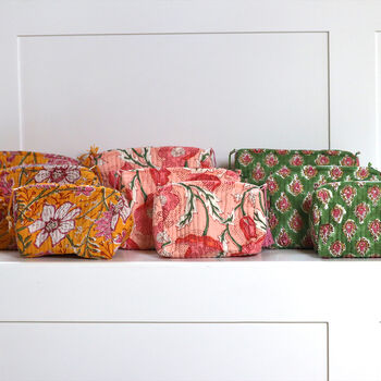 Personalised Block Printed Cotton Wash Bags, 5 of 6