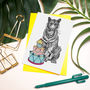 'Party Animal' Tiger Greeting Card, thumbnail 1 of 3
