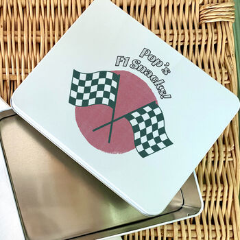 Personalised Formula One Snack Tin, 2 of 2