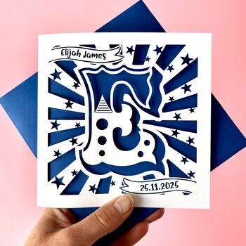 Papercut Initial Personalised New Baby Card, 5 of 8