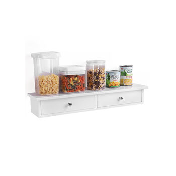 Floating Wall Mounted Storage Shelf With Two Drawers, 2 of 9