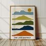 Lake District Mountain Silhouette Print, thumbnail 1 of 5