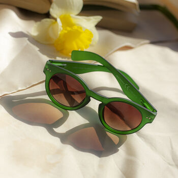 Matte Green Chunky Keyhole Sunglasses, 2 of 3