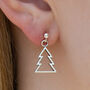 Sterling Silver Christmas Tree Earrings, thumbnail 1 of 6