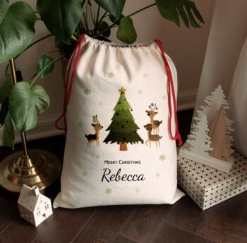 Personalised Christmas Reindeer Family Sack, 3 of 4