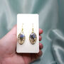 Book Lover Forget Me Not Gold Plated Earrings, thumbnail 7 of 10