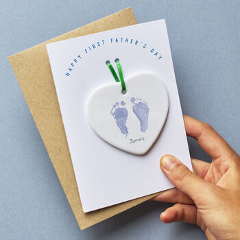 Personalised Baby Footprints Mother's Day Keepsake Card, 2 of 2