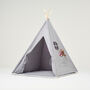 Grey Tipi Kids Teepee Tent Set With Floor Mat, thumbnail 3 of 3