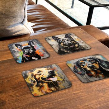 Canine Chromatics Set Of Four Pu Leather Coasters, 6 of 8