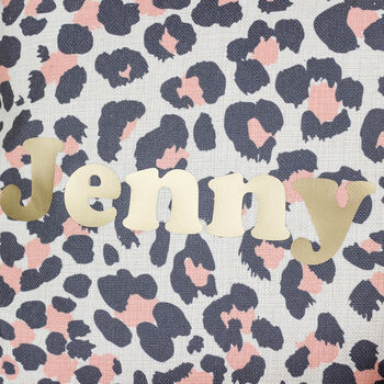 Personalised Leopard Print Cushion For Her Home, 2 of 2