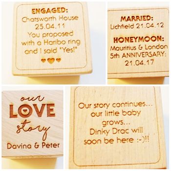 Our Story Personalised Wooden Block, 7 of 7
