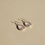 Handmade Teardrop Rose Quartz Sterling Silver Drop Earrings, thumbnail 5 of 12