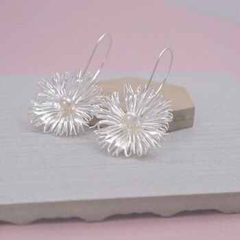 Sterling Silver Coral Pearl Earrings, 2 of 6