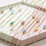 Dainty Gold Plated Navette Birthstone Necklace, thumbnail 2 of 11