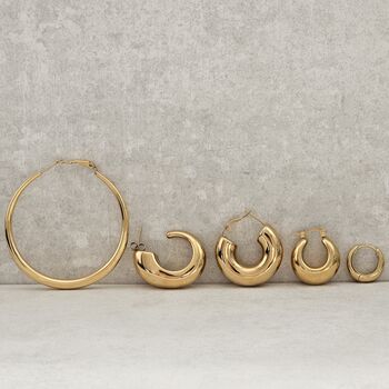 6cm Gold Hoops Non Tarnish Waterproof, 5 of 7