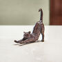 Miniature Bronze Cat Sculpture 8th Anniversary Gift, thumbnail 2 of 11