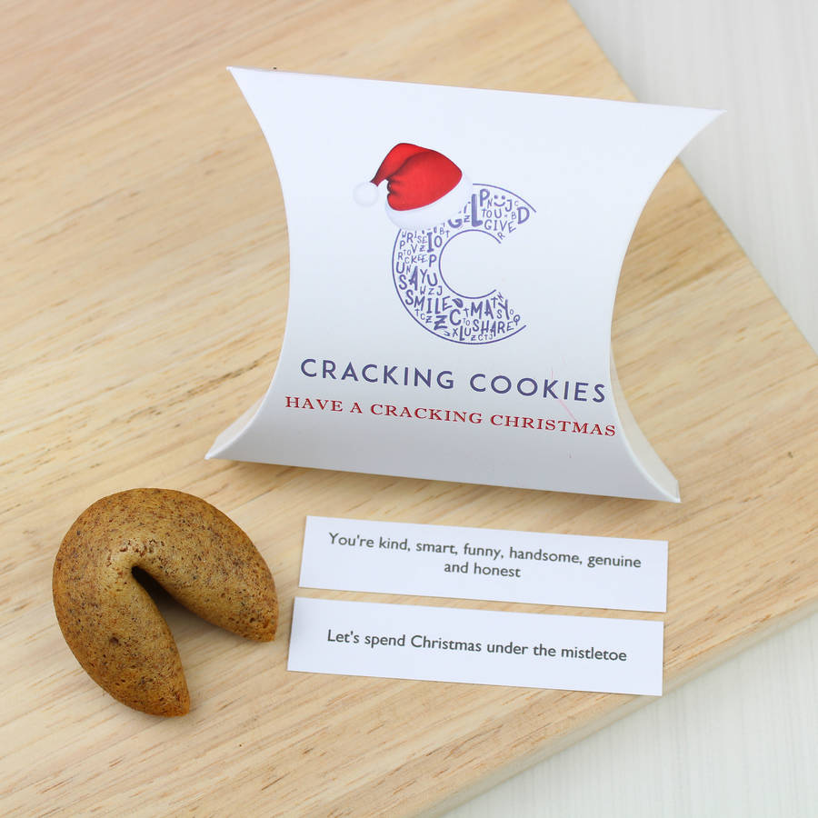 Personalised Gift Boxed Christmas Fortune Cookie By Cracking Cookies