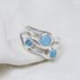 Handmade Three Blue Fire Opal Gemstone Ring, thumbnail 4 of 9