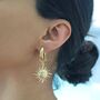 18k Gold Plated Filled Celestial Sun Statement Earrings, thumbnail 2 of 12