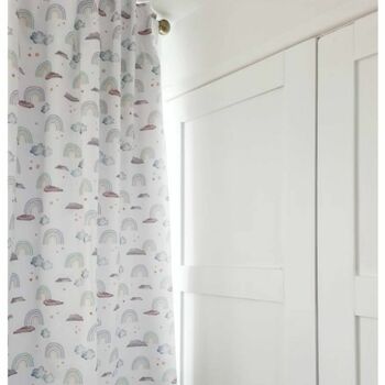 Pastel Rainbows And Clouds Blackout Nursery Curtains, 3 of 4