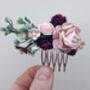 Burgundy And Blush Flower Hair Comb, thumbnail 1 of 3