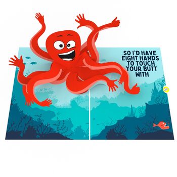Touch Your Butt 3D Pop Up Octopus Card, 2 of 10