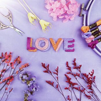 Floral ‘Love’ Embroidery Kit With Real Dried Flowers, 8 of 8