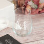 Personalised Floral Initial Stemless Glass, thumbnail 4 of 6