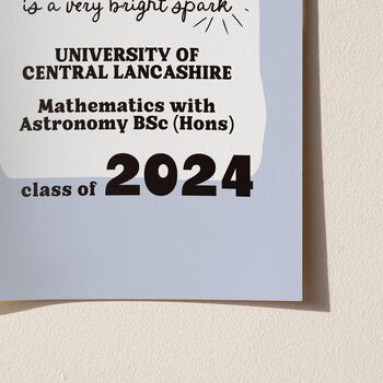 Personalised 'Bright Spark' Print 2024 Graduation Gift, 7 of 12