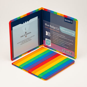 Blue Badge Wallet Disabled Parking Permit Holder Rainbow Stripe, 7 of 7