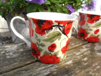 Set Of Four Gift Boxed Palace Mugs In Red Poppy Design, 9 of 9