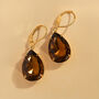 Dark Topaz Teardrop Rhinestone Drop Earrings, thumbnail 1 of 4