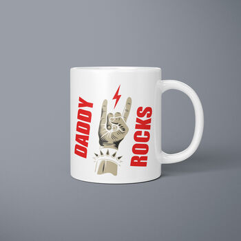 Daddy Rocks Lightning Bolt Mug Premium Quality, 2 of 3