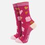 Baking Cakes Women's Bamboo Ankle Socks Pink, thumbnail 2 of 5