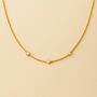 Triple Diamond Station Necklace In Solid 9ct Gold, thumbnail 1 of 4