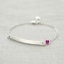 Sterling Birthstone And Bar Personalised Bracelet, thumbnail 4 of 12