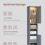 Tall Bathroom Cabinet With Lights Narrow Storage Unit, thumbnail 7 of 12