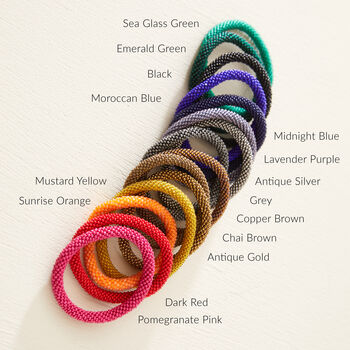 Fair Trade Handmade Glass Bead Tube Bracelets Mix Match, 2 of 12