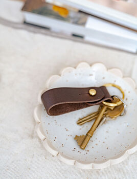 Personalised Leather Looped Key Ring, 4 of 6