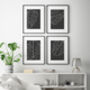 Set Of Four Floral Silhouette Unframed Home Prints, thumbnail 1 of 12