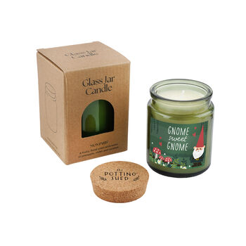 Green Jar Candle • “Gnome Sweet Gnome” • Scented Jar Candle • Gift For Her • Gifts For Him • Garden Candle • Garden Accessory, 2 of 2