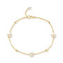 Credo Fine Chain Bracelet With Pearls And Gold Plated Beads, thumbnail 2 of 3