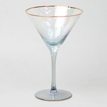 G Decor Set Of Four Grey Hammered Martini Glasses, 4 of 6