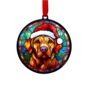 Labrador Fox Red In Santa Hat Suncatcher Decoration, thumbnail 5 of 6