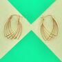 Gold Plated Silver Multi Wire Pointed Hoop Earrings, thumbnail 2 of 8