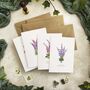 Set Of 10 Different Pink And Blue Wildflower Notecards, thumbnail 2 of 7