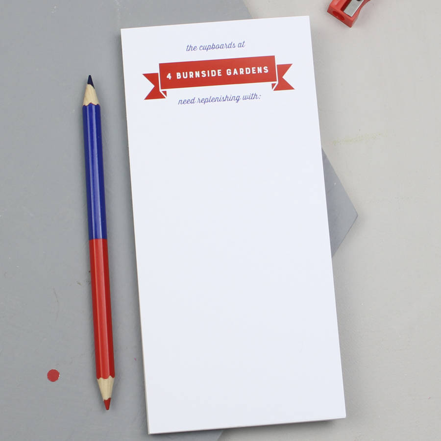 Personalised Shopping Notepad By XOXO