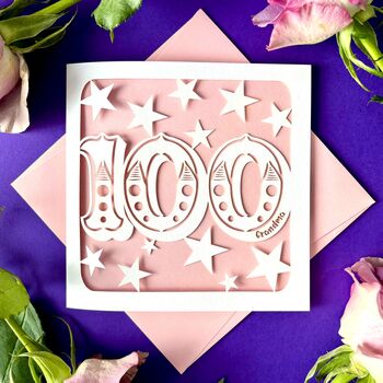 Big Number Personalised 100th Birthday Card, 2 of 4