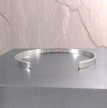 Personalised Mens Silver Bangle, 7 of 8
